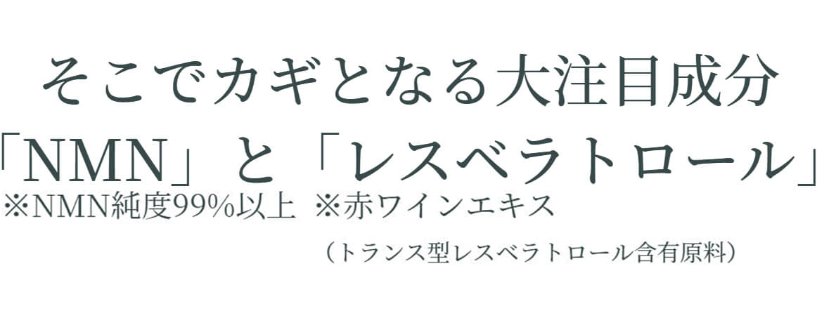 そこでカギとなる大注目成分「NMN」と「レスベラトロール」
